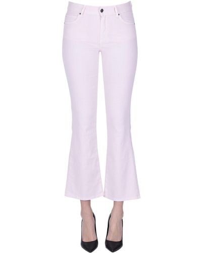 CIGALA'S Cropped Linen And Cotton Jeans - Pink