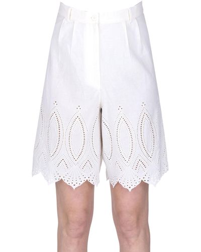 Sessun Cotton And Linen Shorts - White