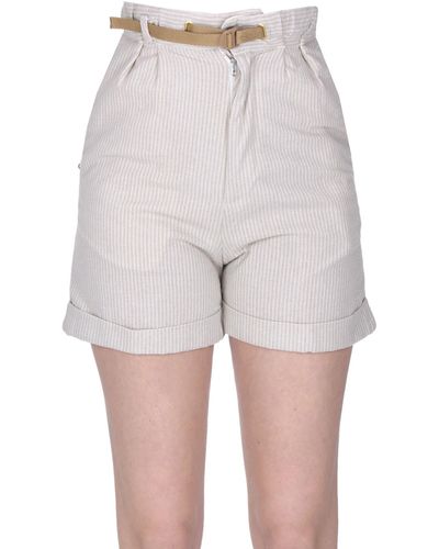 White Sand Cameron Striped Shorts - Gray