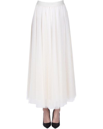 Twin Set Pleated Tulle Skirt - White