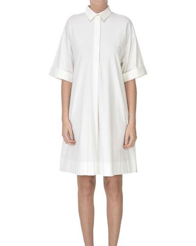 Alpha Studio Jersey Shirt Dress - White