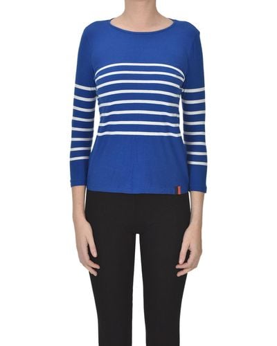 Kule Striped Cotton T-shirt - Blue