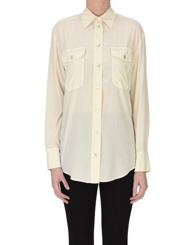 Kiltie Silk Crepè Shirt - White