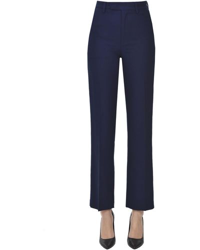 Department 5 Textured Fabric Pants - Blue