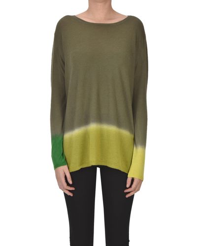 Mirror In The Sky Gradient Effect Knit Pullover - Green