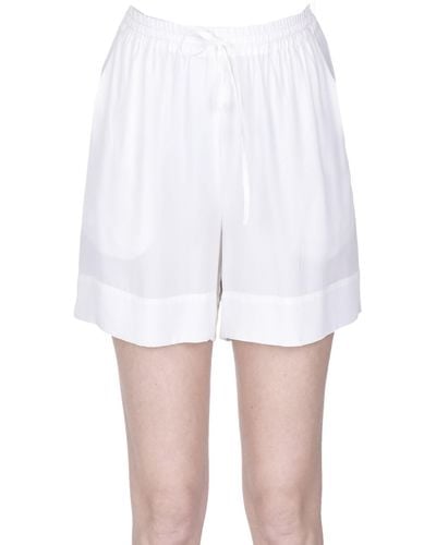 P.A.R.O.S.H. Shorts in seta - Bianco