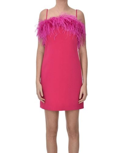 P.A.R.O.S.H. Feathers Sheath Dress - Pink