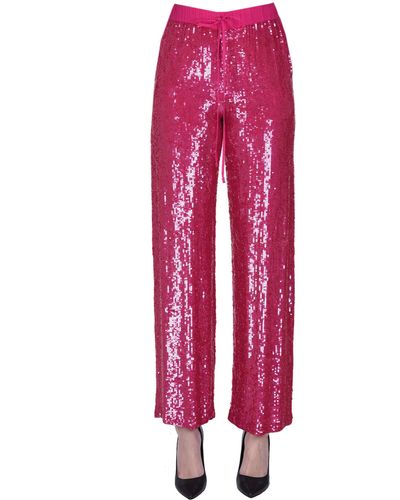 P.A.R.O.S.H. Pantaloni con paillettes - Rosso