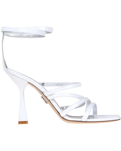 Sergio Levantesi Tally Patent Leather Sandals - White