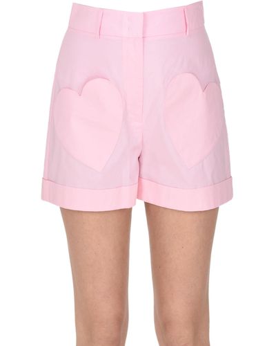 Moschino Shorts con tasche a cuore - Rosa