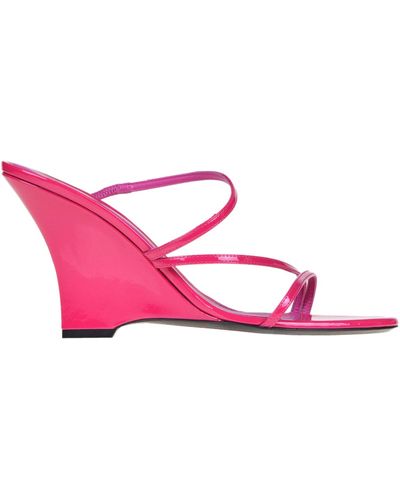 ALEVI Fay Wedge Mules - Pink