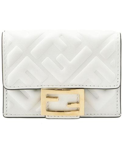 Fendi Micro Trifold Nappa Matisse Wallet - White