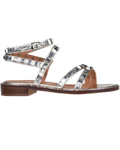 Via Roma 15 Studded Leather Sandals - White