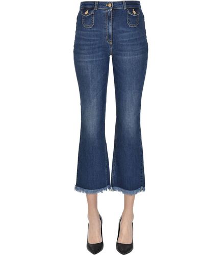 Elisabetta Franchi Jeans cropped - Blu