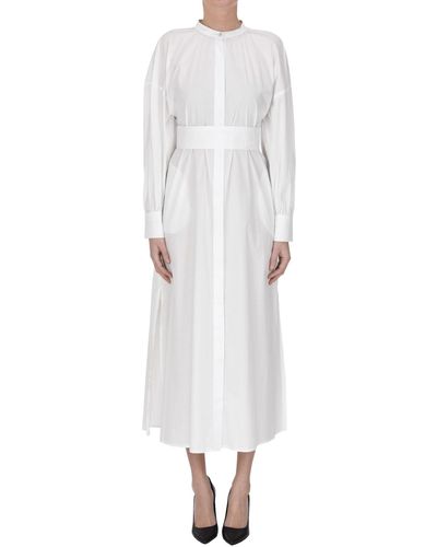 Alpha Studio Cotton Shirt Dress - White