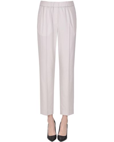 Peserico Wool And Cashmere Pants - White