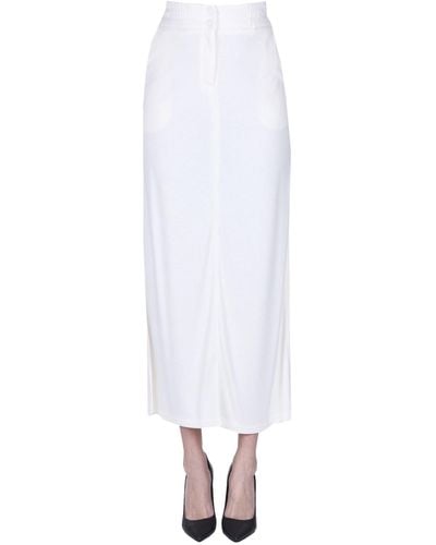 Nenette Jersey Long Skirt - White