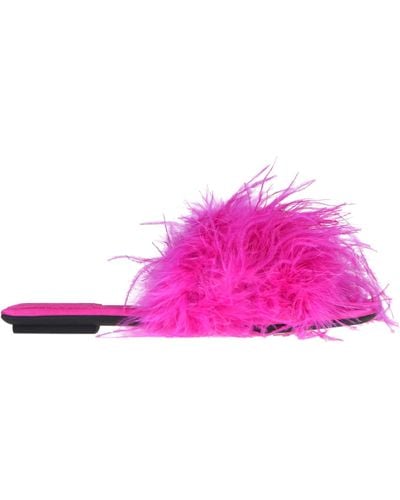 Jeffrey Campbell Feathers Slides - Pink
