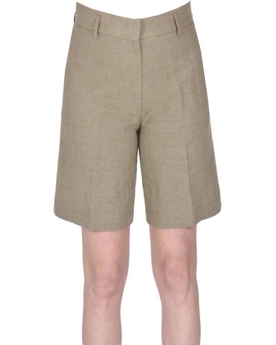 Pomandère Shorts in lino e cotone - Neutro