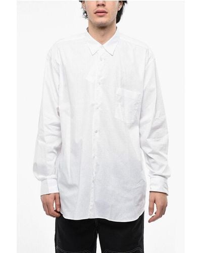 Comme des Garçons Shirt Cotton Popline Shirt With Classic Collar - White