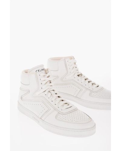 Celine Leather Trainer High-Top Trainers - White