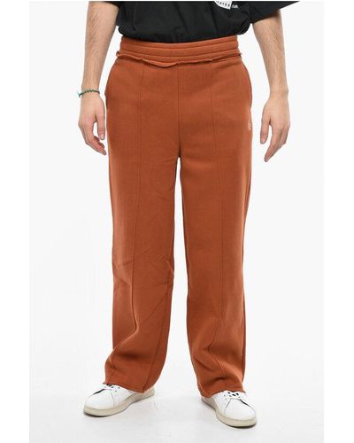 UNTITLED ARTWORKS Fleeced Cotton Joggers With 3 Pockets - Orange