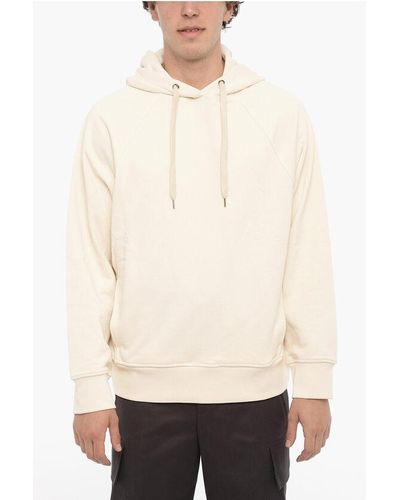 Neil Barrett Soli Colour Easy Fit Hoodie With Patch Pocket - White