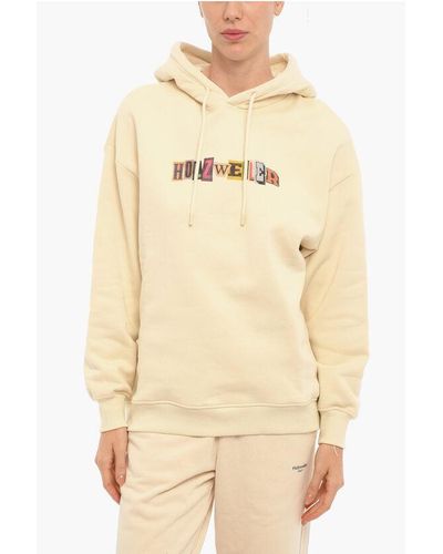 Holzweiler Organic Cotton Placebo Hoodie With Printed Logo - Natural