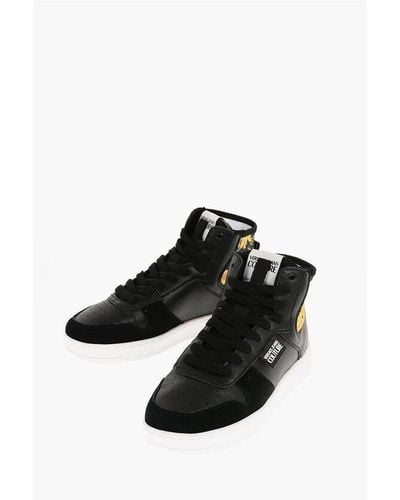 Versace Jeans Couture Leather And Fabric Meyssa High-Top Trainers Wi - Black