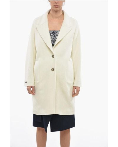 Peserico Wool Blend Single Breasted Lined Coat - White