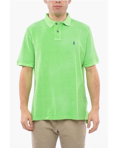 Polo Ralph Lauren Piquet Cotton Polo With Lived-In Effect - Green