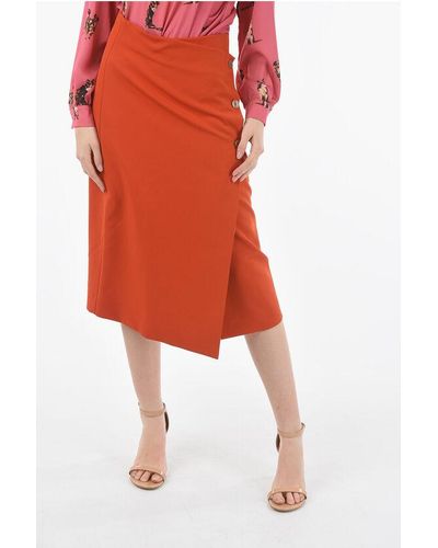 Altea Solid Colour Gipsy Wrap Skirt - Red