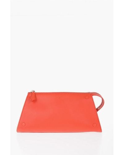 Bally Leather Arieel Makeup Case Clutch Bag - Red