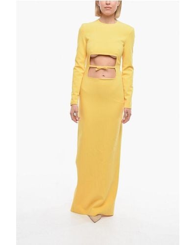 Monot Bodycon Maxi Dress With Cut-Out Detail And Split-Hem On The - Yellow