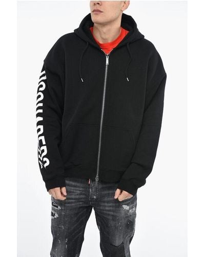 DSquared² Herca Hoodie Sweatshirt With Zipped Closure - Black