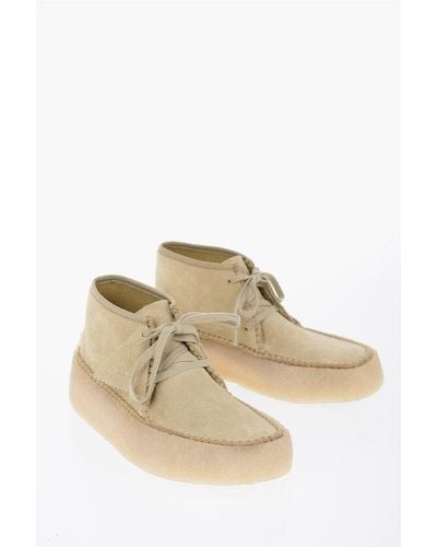 Clarks Originals Suede Caravan Loafers With Rubber Sole - Natural