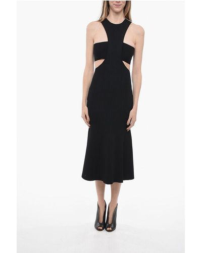 Alexander McQueen Knitted Dress With Cut Out Detail - Black