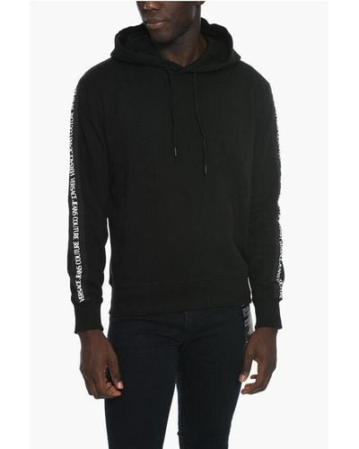 Versace Jeans Couture Logoed Band Hoodie - Black