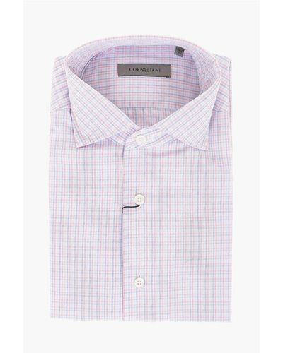 Corneliani Chequered Motif Cotton Shirt - Multicolour