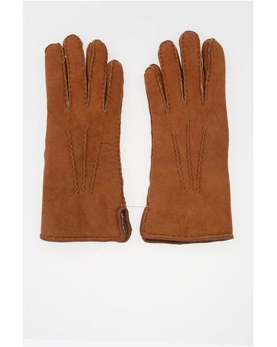 Gala Suede Leather Gloves - Brown