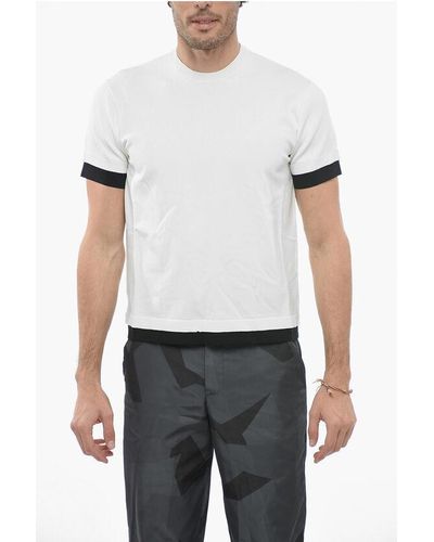 Neil Barrett Technical Fabric Crew-Neck T-Shirt With Contrasting Edges - White