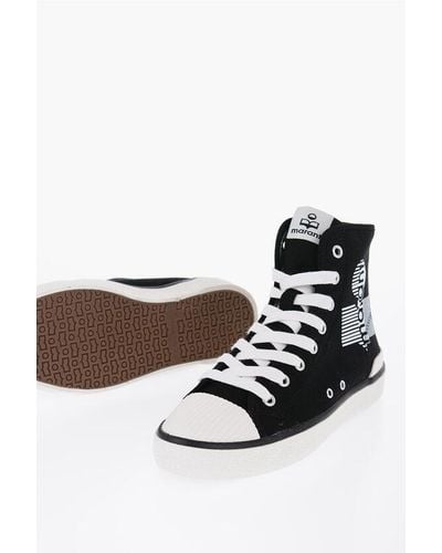 Isabel Marant Canvas Benkeen High-Top Trainers With Printed Logo - White