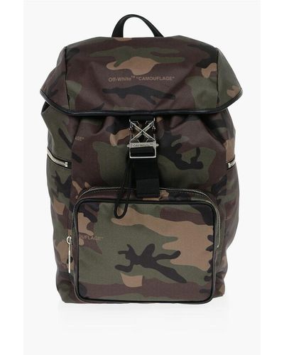 Off-White c/o Virgil Abloh Camouflage Motif Arrow Tuc Nylon Backpack - Black