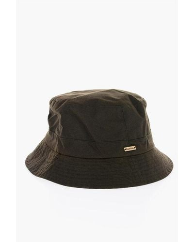 Barbour Solid Colour Bucket Hat With Metal Logo - Black