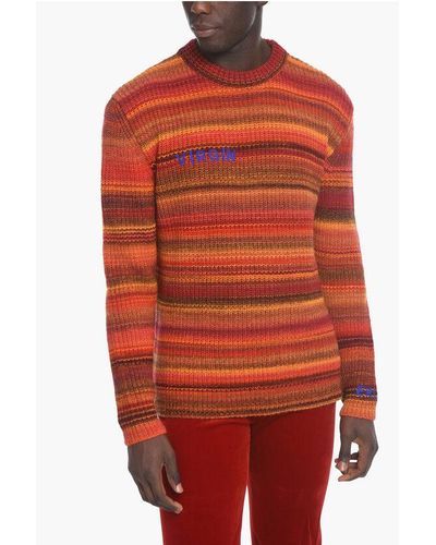 ERL Crew Neck Virgin Wool Blend Pullover - Red