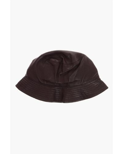 Stand Studio Solid Colour Faux Leather Vida Bucket Hat - Brown