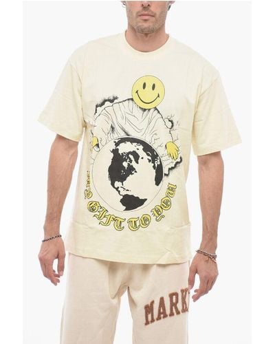Market Smiley Printed Cotton Crew-Neck T-Shirt - Natural