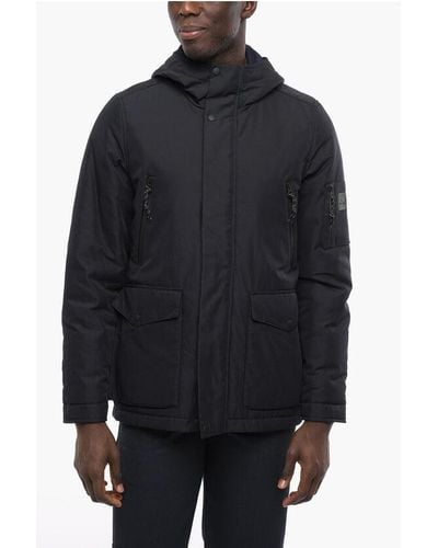 Paul Smith Ps Multipocketd Padde Jacket With Hood - Black