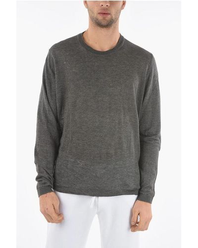 Woolrich Solid Colour Flax Crew-Neck Jumper - Grey