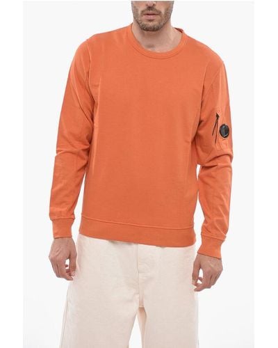 C.P. Company Brushed Cotton Crewneck Sweatshirt - Orange